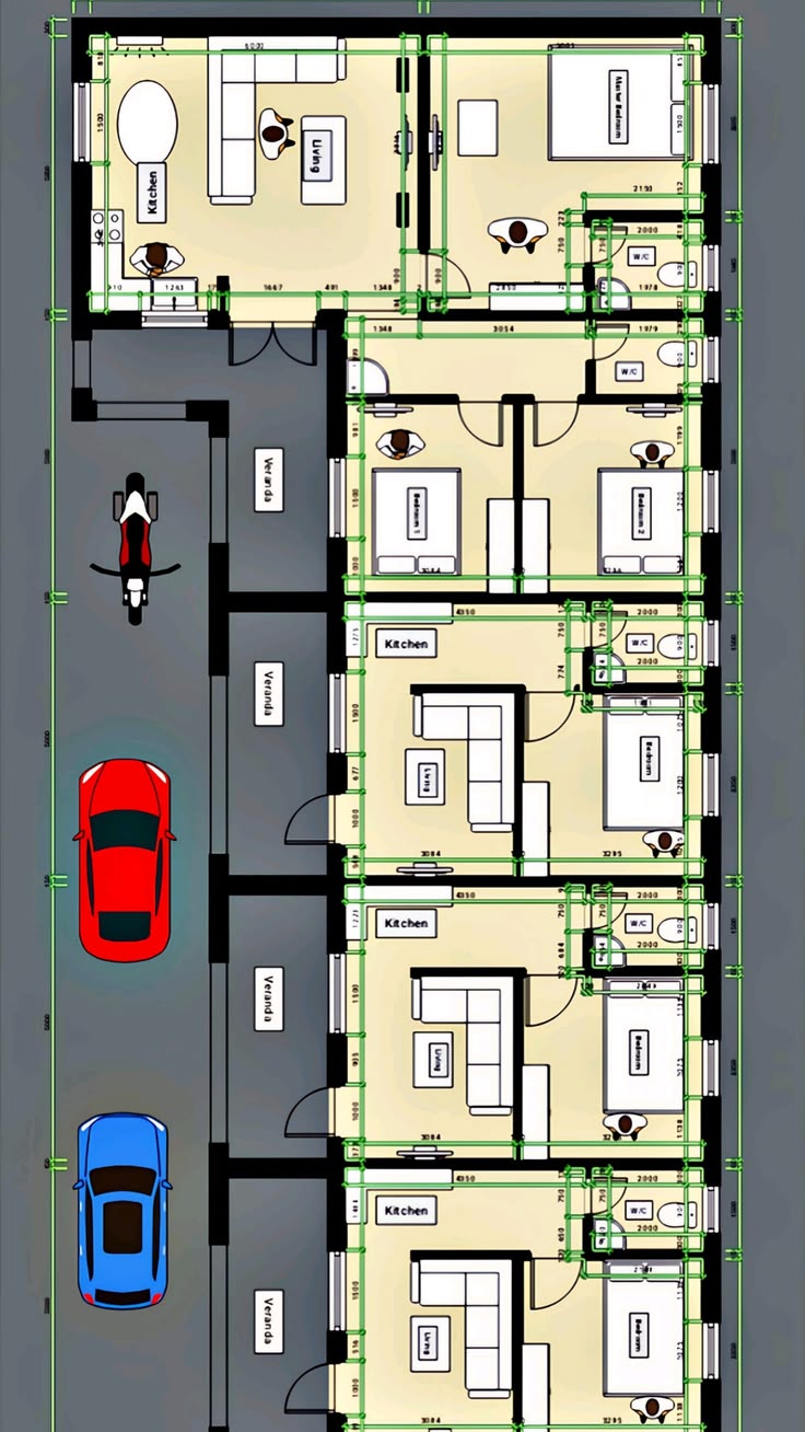 5 Rental Units apartments on a 50x100ft land