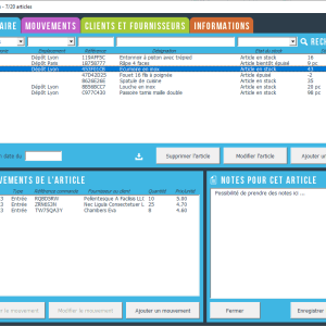 Modèles des projets et stocks