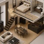 Plan de Maison type studio moderne