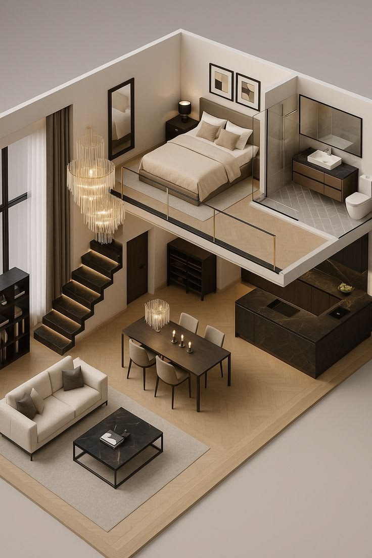 plan maison avec mezzanine